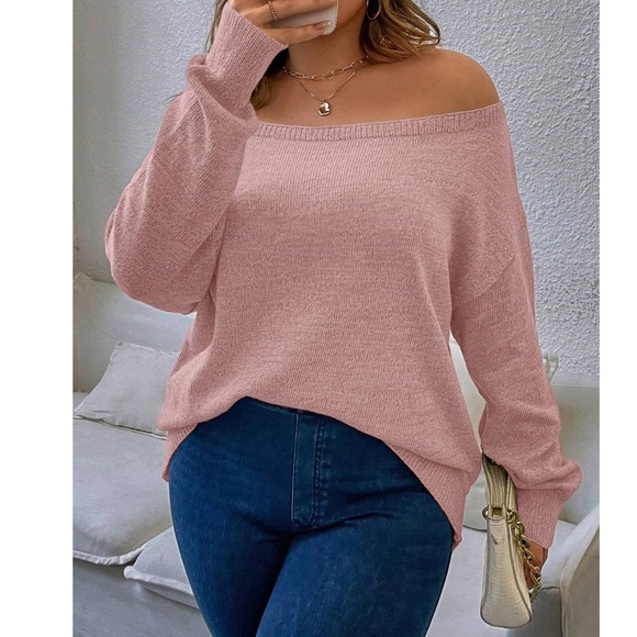Plus Off Shoulder Sweater Top - Picture 8 of 9
